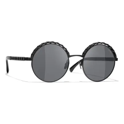 Chanel Woman Sunglass Round Sunglasses CH4265Q - Frame color: Black, Lens color: Grey