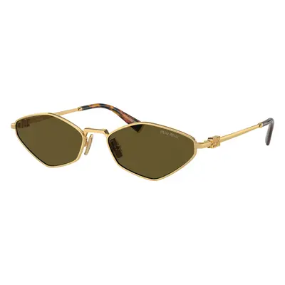 Miu Miu Woman Sunglass MU 56ZS - Frame color: Gold, Lens color: Dark Brown