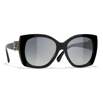 Chanel Woman Sunglass Square Sunglasses CH5519 - Frame color: Black, Lens color: Grey