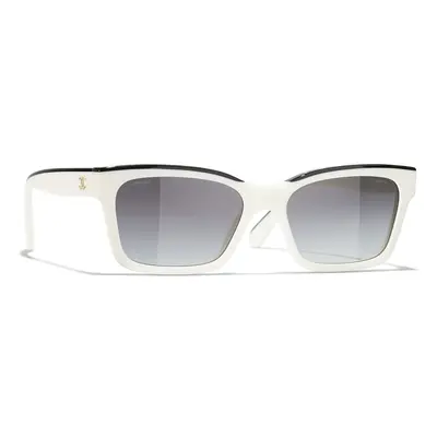 Chanel Woman Sunglass CH5417 Square Sunglasses CH5417 - Frame color: White, Lens color: Grey