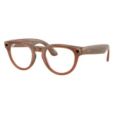 Ray-Ban Unisex RW4009 Ray-Ban | Meta Headliner - Frame color: Caramel, Lens color: Clear/Sapph