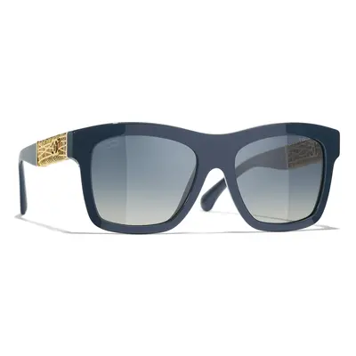 Chanel Woman Sunglass CH5533 Square Sunglasses CH5533 - Frame color: Blue Grey, Lens color: Blu