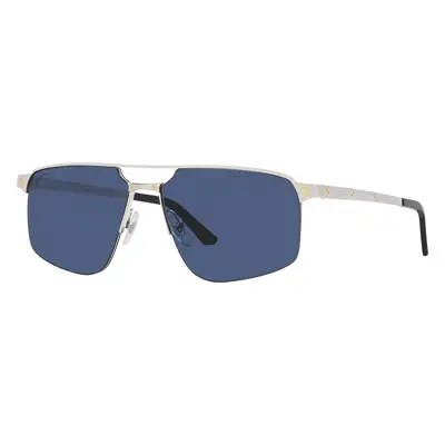 Cartier Man Sunglass CT0385S - Frame color: Silver, Lens color: Blue