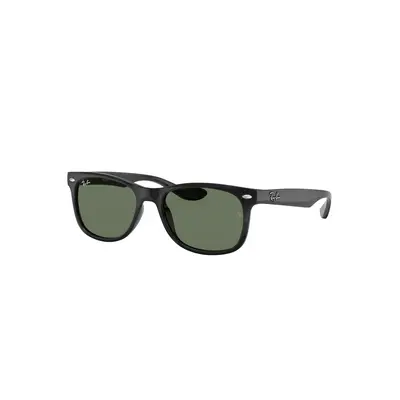 Ray-Ban Unisex Sunglass RB9052S New Wayfarer Kids - Frame color: Black, Lens color: Dark Green