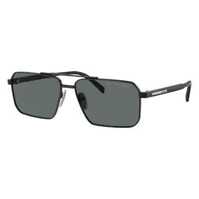 Prada Man Sunglass PR A57S - Frame color: Black, Lens color: Dark Grey Polar