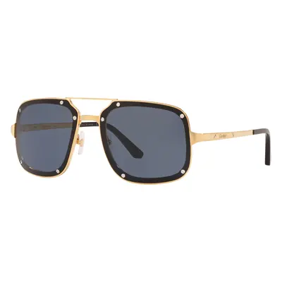 Cartier Unisex Sunglass CT0194S - Frame color: Gold Shiny, Lens color: Blue