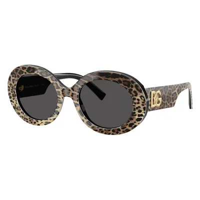 Dolce&Gabbana Woman Sunglass DG4448 - Frame color: Top Leo On Black, Lens color: Dark Grey