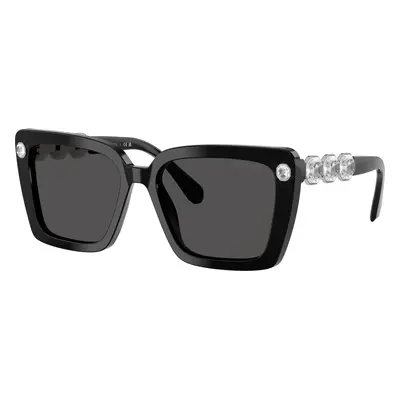 Swarovski Woman Sunglass SK6032 - Frame color: Black, Lens color: Dark Grey