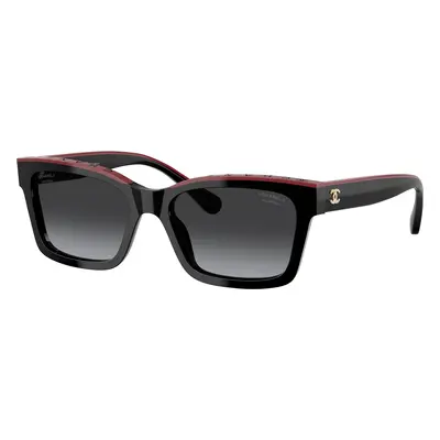 Chanel Woman Sunglass CH5417A Square Sunglasses CH5417A - Frame color: Black And Red, Lens colo