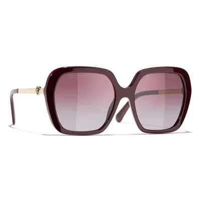 Chanel Woman Sunglass Square Sunglasses CH5521 - Frame color: Burgundy, Lens color: Burgundy