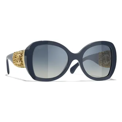 Chanel Woman Sunglass Butterfly Sunglasses CH5531 - Frame color: Blue Grey, Lens color: Blue