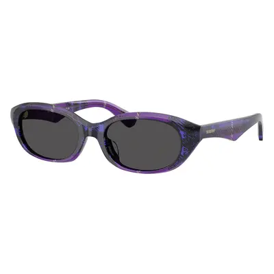 Burberry Woman Sunglass BE4447D - Frame color: Check Violet, Lens color: Dark Grey