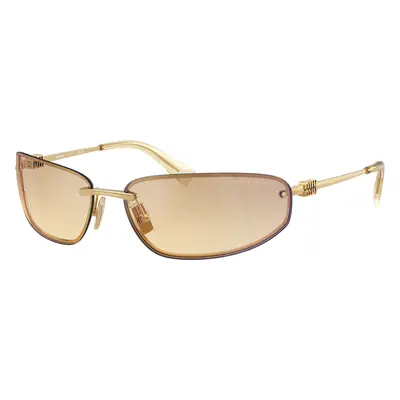 Miu Miu Woman Sunglass MU A50S - Frame color: Gold, Lens color: Yellow Gradient Silver