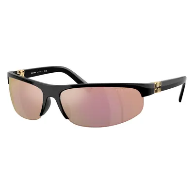 Miu Miu Woman Sunglass MU A02S - Frame color: Black, Lens color: Dark Grey Mirror Pink