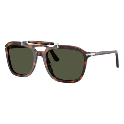 Persol Unisex Sunglass PO0203S - Senna Series - Frame color: Havana, Lens color: Green