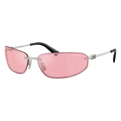 Miu Miu Woman Sunglass MU A50S - Frame color: Silver, Lens color: Pink Mirror