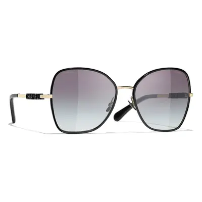 Chanel Woman Sunglass Butterfly Sunglasses CH4283 - Frame color: Gold, Lens color: Grey