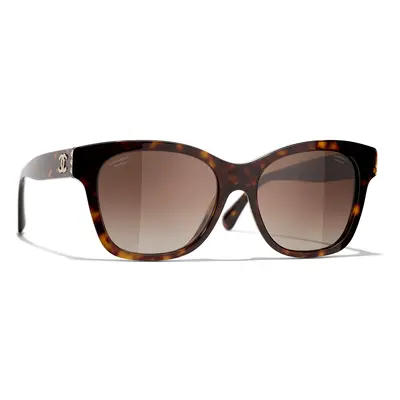 Chanel Woman Sunglass Square Sunglasses CH5482H - Frame color: Dark Tortoise, Lens color: Brown