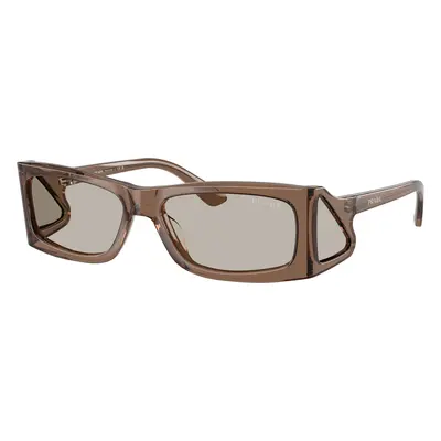 Prada Man Sunglass PR B03S - Frame color: Transparent Brown, Lens color: Light Brown