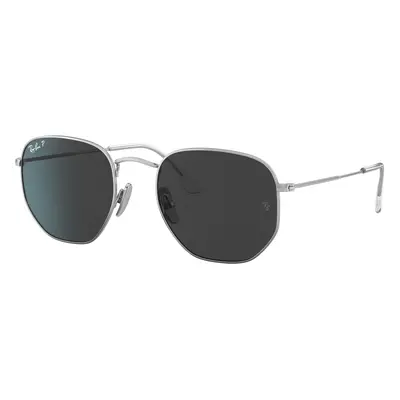 Ray-Ban Unisex Sunglass RB8148 Hexagonal Titanium - Frame color: Silver, Lens color: Black