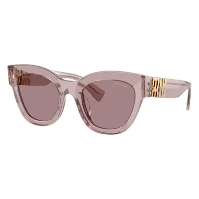 Miu Miu Woman Sunglass MU 01YS - Frame color: Transparent Mauve, Lens color: Light Purple Brown