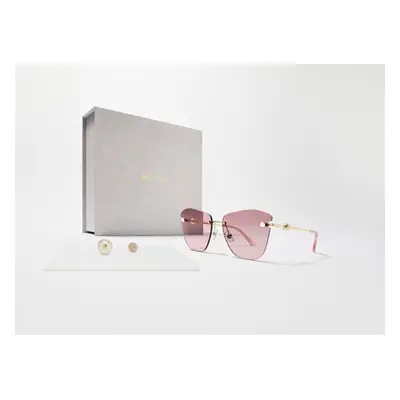 Jimmy Choo Woman Sunglass JC4004HB Sunglasses + Jewelry Gift Set - Frame color: Pale Gold, Lens