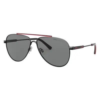 Polo Ralph Lauren Man Sunglass PH3126 - Frame color: Shiny Black & Red, Lens color: Polar Gray