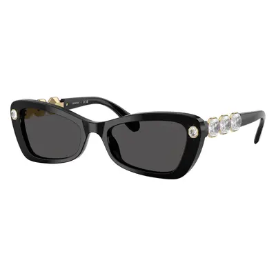 Swarovski Woman Sunglass SK6033 - Frame color: Black, Lens color: Dark Grey