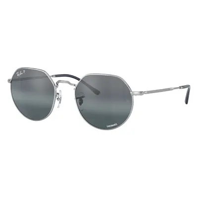 Ray-Ban Unisex Sunglass RB3565 Jack Chromance - Frame color: Silver, Lens color: Dark Blue