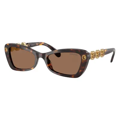 Swarovski Woman Sunglass SK6033 - Frame color: Havana, Lens color: Dark Brown