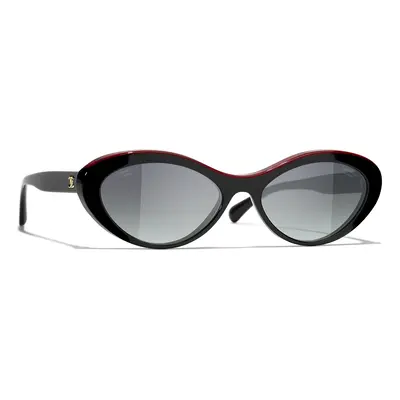 Chanel Woman Sunglass CH5416 Oval Sunglasses CH5416 - Frame color: Black, Lens color: Grey