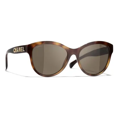 Chanel Woman Sunglass Butterfly Sunglasses CH5458 - Frame color: Tortoise, Lens color: Brown