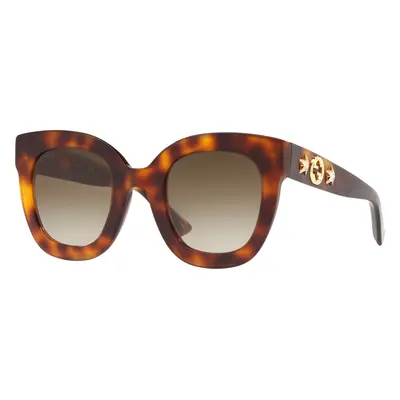 Gucci Unisex Sunglass GG0208S - Frame color: Tortoise, Lens color: Brown Grad