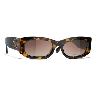 Chanel Woman Sunglass Rectangle Sunglasses CH5525 - Frame color: Tortoise, Lens color: Brown