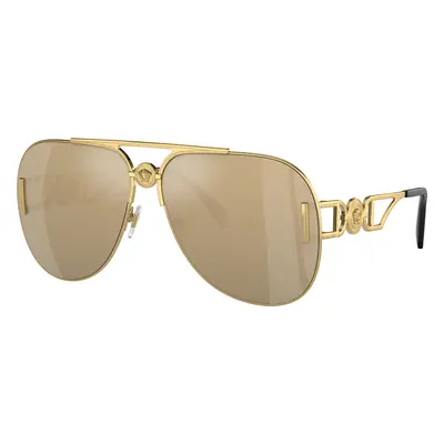 Versace Unisex Sunglass VE2255 - Frame color: Gold, Lens color: Clear Mirror Real Yellow Gold