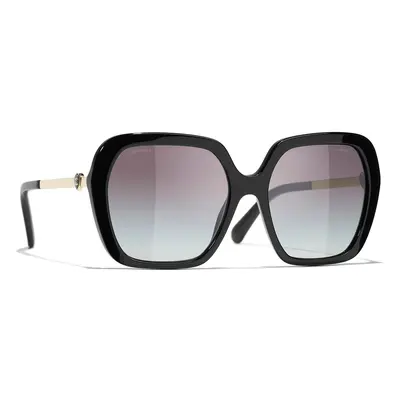 Chanel Woman Sunglass Square Sunglasses CH5521 - Frame color: Black, Lens color: Grey