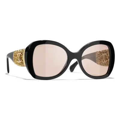 Chanel Woman Sunglass CH5531A Butterfly Sunglasses CH5531A - Frame color: Black, Lens color: Ti