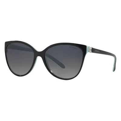 Tiffany & Co. Woman Sunglass TF4089B - Frame color: Black On Tiffany Blue, Lens color: Polar Gr