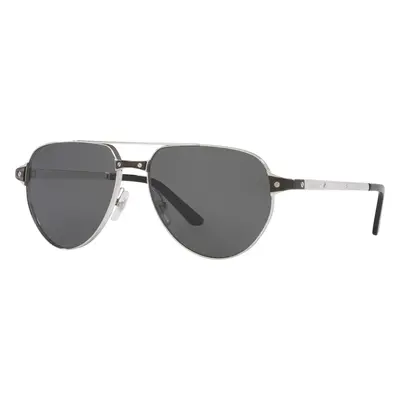 Cartier Man Sunglass CT0425S - Frame color: Silver Shiny, Lens color: Grey