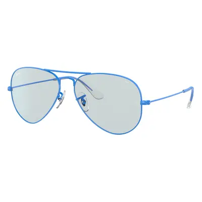 Ray-Ban Unisex Sunglass RB3025 Aviator Solid Evolve - Frame color: Light Blue, Lens color: Ligh