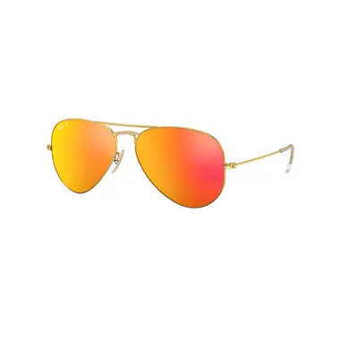 Ray-Ban Unisex Sunglass RB3025 Aviator Flash Lenses - Frame color: Gold, Lens color: Orange Fla