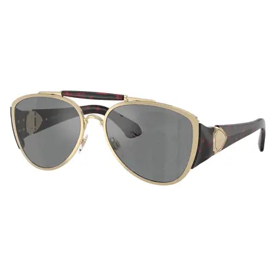 Burberry Unisex Sunglass BE3161 - Frame color: Light Gold, Lens color: Dark Grey Tampo Silver