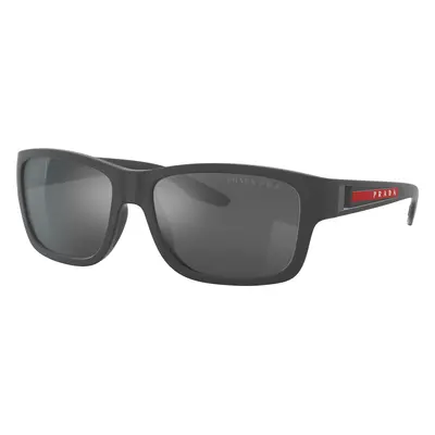 Prada Linea Rossa Man Sunglass PS 01WS - Frame color: Grey Rubber, Lens color: Dark Grey Mirror