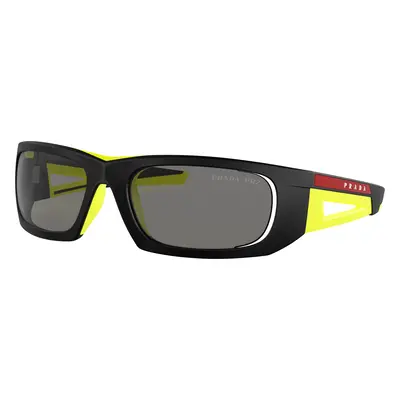 Prada Linea Rossa Man Sunglass PS 02YS - Frame color: Matte Black/Yellow, Lens color: Dark Grey