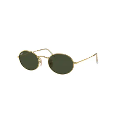 Ray-Ban Unisex Sunglass RB3547 Oval Metal - Frame color: Arista Gold, Lens color: G-15 Green