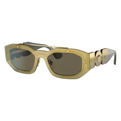 Versace Man Sunglass VE2235 Biggie - Frame color: Transparent Brown Mirror Gold, Lens color: Br