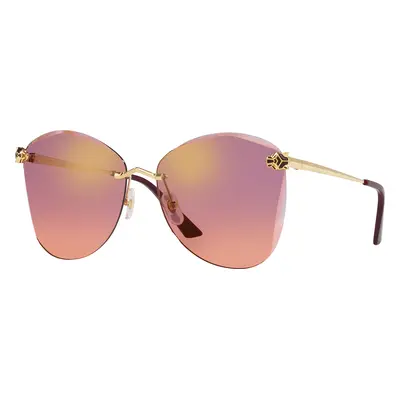 Cartier Woman Sunglass CT0398S-003 - Frame color: Gold, Lens color: Purple