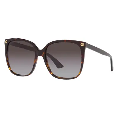 Gucci Woman Sunglass GG0022S - Frame color: Tortoise, Lens color: Brown Gradient