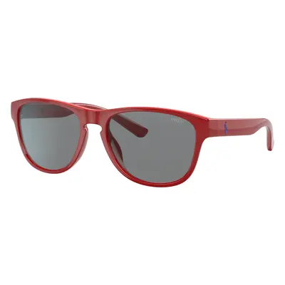 Polo Ralph Lauren Unisex Sunglass PH4180U - Frame color: Shiny Red, Lens color: Grey