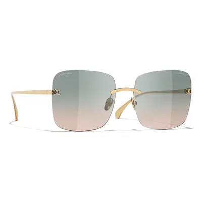 Chanel Woman Sunglass Square Sunglasses CH4287T - Frame color: Gold, Lens color: Green